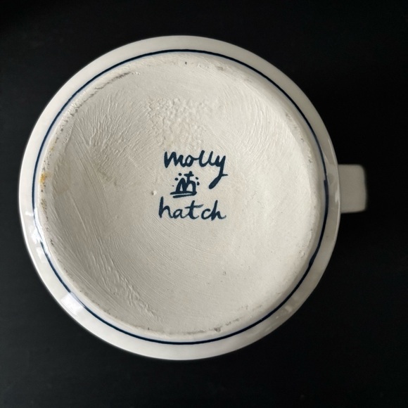 ANTHROPOLOGIE | Molly Hatch Unicorn Icon Mug Stoneware Blue White EUC - Picture 5 of 5